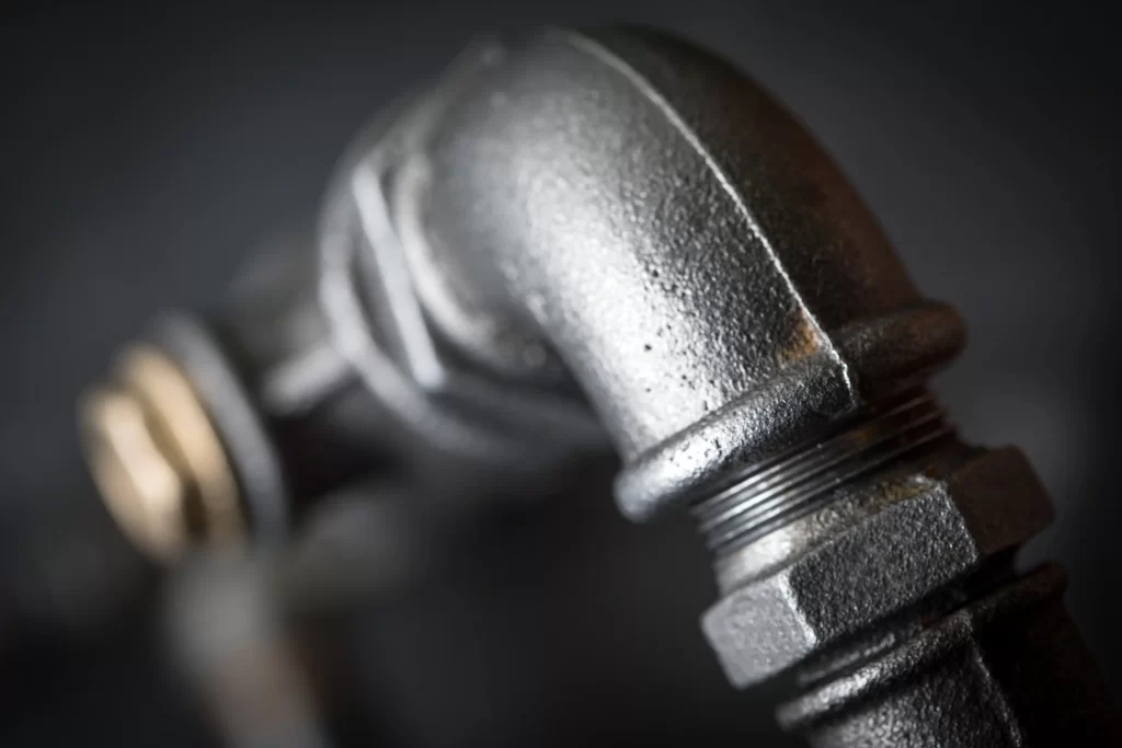 Close up Image of Meeks Steel Plumbing Pipe